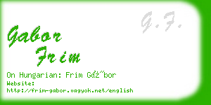 gabor frim business card